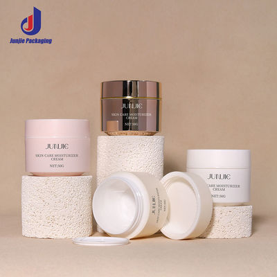 বৃত্তাকার পিপি প্লাস্টিকের জার 50 গ্রাম কাস্টম তৈরি প্রসাধনী পাত্রে স্ক্রু টপ সহ