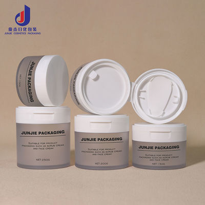 ক্ল্যাম্প সহ খালি চোখের মাস্ক বোতল ইকো বন্ধুত্বপূর্ণ 120ml 150g 250g গোলাকার ক্ল্যামশেল টোনার কটন প্যাড কন্টেইনার কসমেটিক প্লাস্টিকের জার