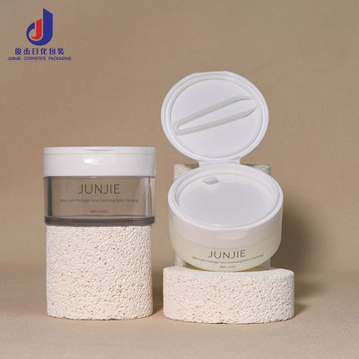 পিইটি ফ্লিপ ক্যাপ সহ 100 গ্রাম 50 গ্রাম পুনরায় পূরণযোগ্য কসমেটিক কন্টেইনার পরিষ্কার স্কিনকেয়ার ক্রিম মেকআপ বটার জার